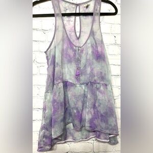 Elegant Women's Sleeveless Blouse in Purple and Gray